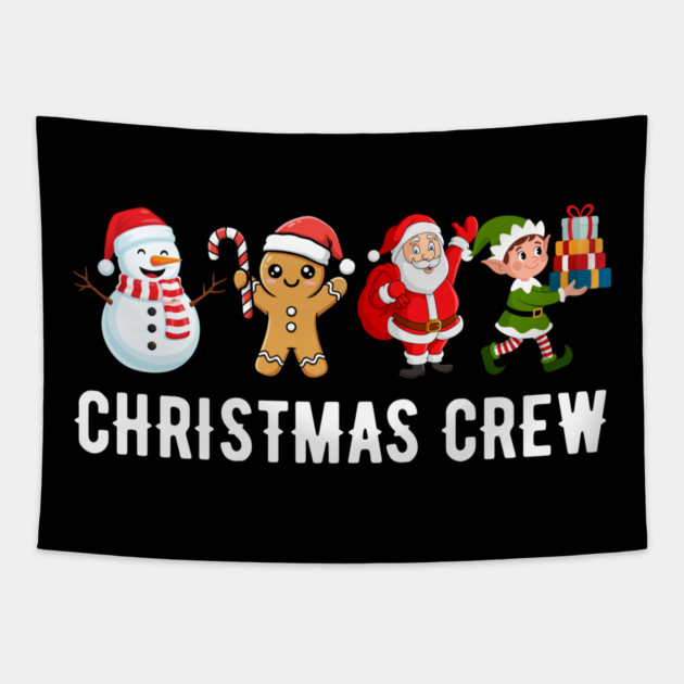 Cute Christmas Crew Tapestry by Creatifly Graphic Tees