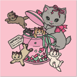 kitty cat happiness jar Posters and Art