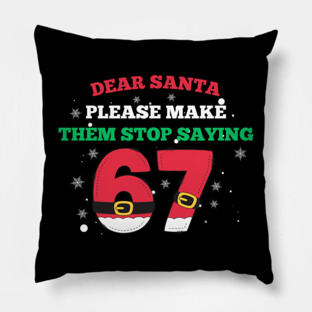 Funny Santa 67 Christmas Joke Pillow by Creatifly Graphic Tees