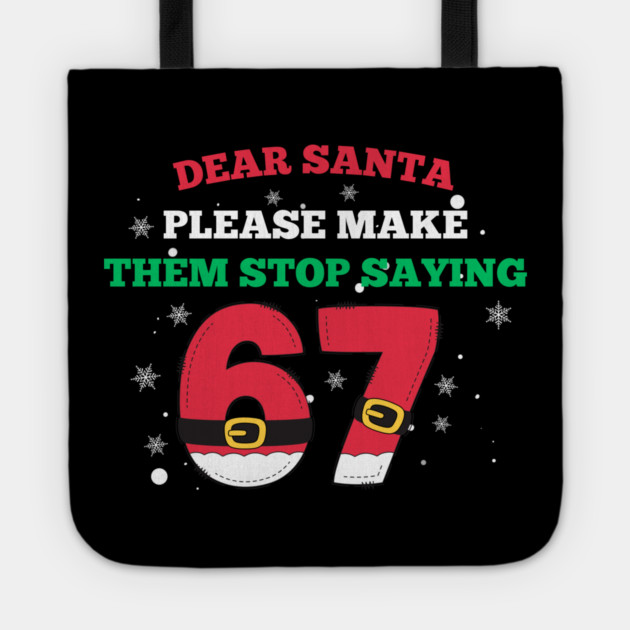 Funny Santa 67 Christmas Joke Tote by Creatifly Graphic Tees