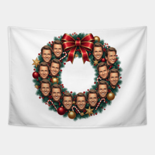 David Hasselhoff Multiface Christmas Wreath Tapestry
