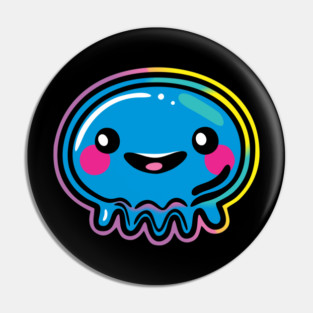 Kawaii Blob Blue Droplet Pin