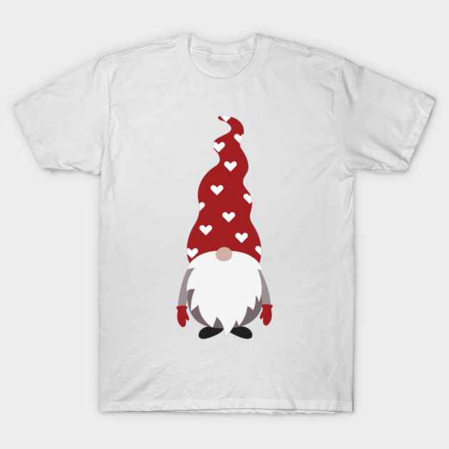 Valentine Heart-Hat Love Gnome T-Shirt by JunkyDotCom