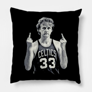larry bird MIDDLE FINGER Retro 90s Pillow