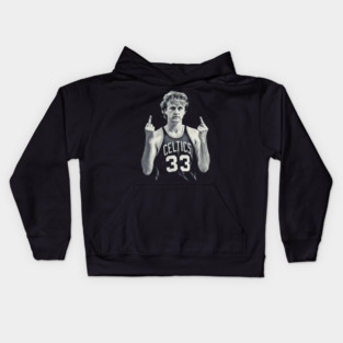 larry bird MIDDLE FINGER Retro 90s Kids Hoodie