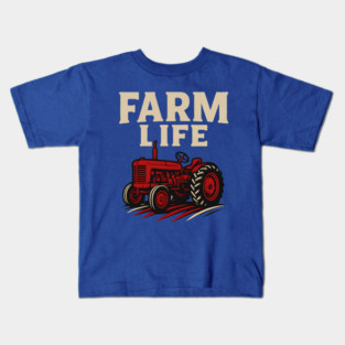 Farm Life Vintage Red Tractor Kids T-Shirt