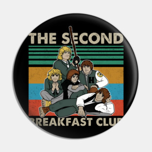 The Second Breakfast Club Vintage Retro Parody Pin