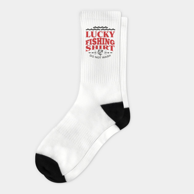 Lucky Fishing Shirt Do Not Wash Outdoorsy Dad Humor Socks by Anticorporati