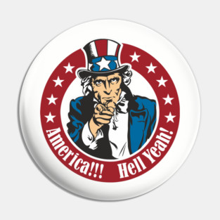 America Hell Yeah Loud And Proud Patriotic Humor Pin