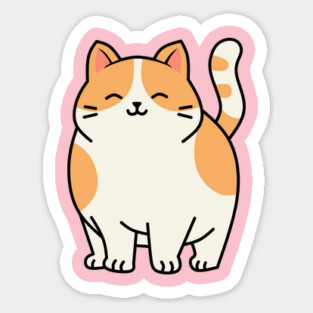 Happy Ginger and White Smiling Cat Sticker