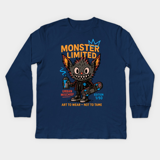 Monster Limited Edition Art to Wear - Not to Tame Kids Long Sleeve T-Shirt by Art2Wear
