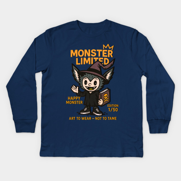 Spooky Season Cute Monster Limited Edition 1/50 Kids Long Sleeve T-Shirt by Art2Wear