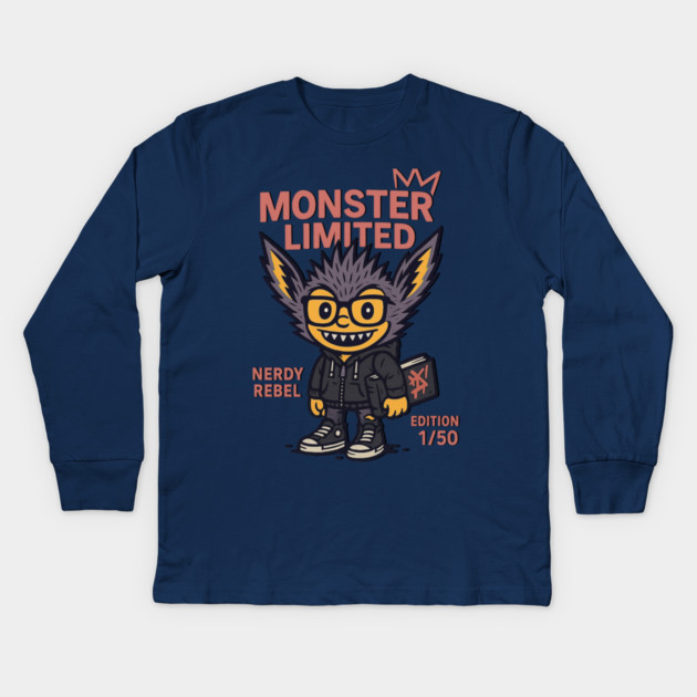 Nerdy Monster Limited Edition Graphic Novel Fan Kids Long Sleeve T-Shirt by Art2Wear