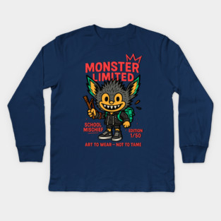 Monster Limited School Mischief Art To Wear -- Kids Long Sleeve T-Shirt