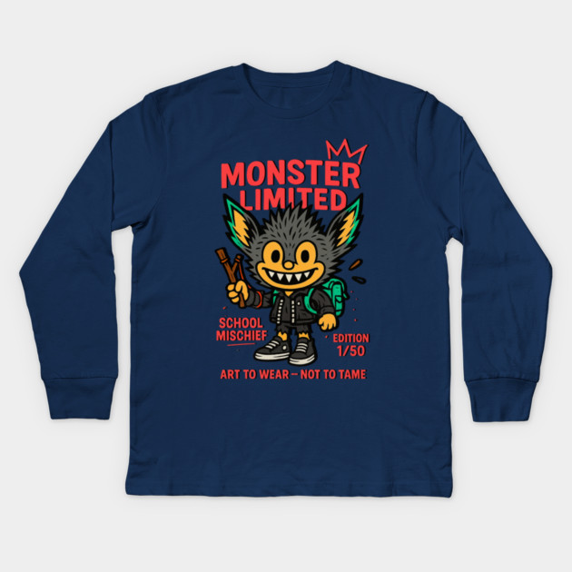 Monster Limited School Mischief Art To Wear -- Kids Long Sleeve T-Shirt by Art2Wear