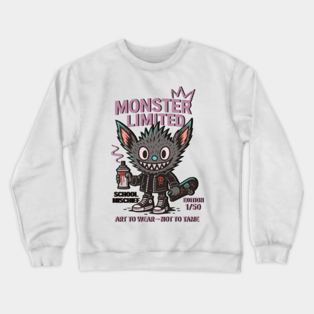 Monster Mischief Limited Edition, Back to School Crewneck Sweatshirt by Art2Wear