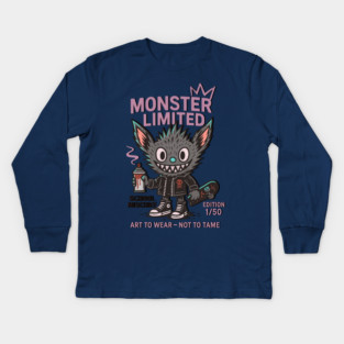 Monster Mischief Limited Edition, Back to School Kids Long Sleeve T-Shirt