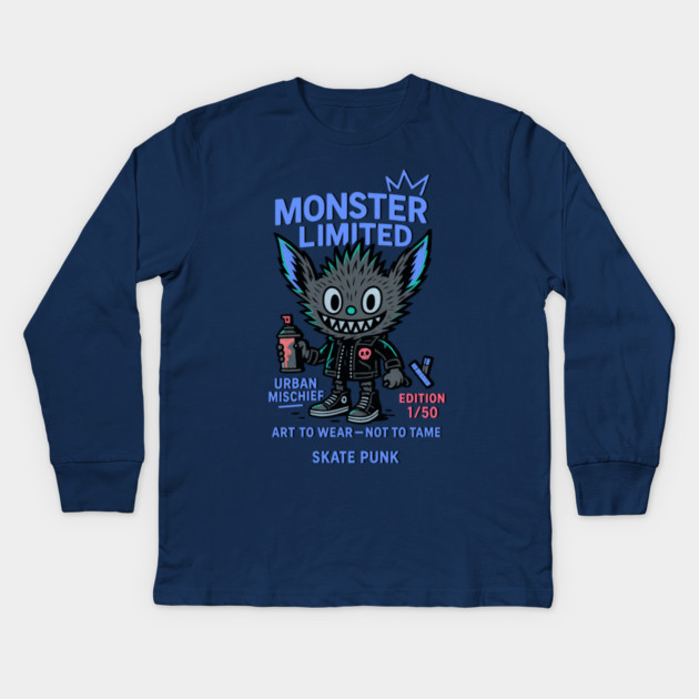 Urban Mischief Monster Limited Edition Numbered Kids Long Sleeve T-Shirt by Art2Wear