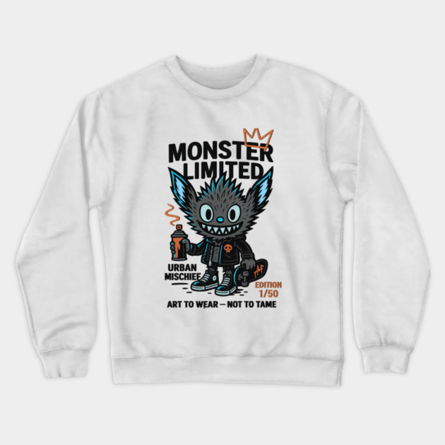 Urban Mischief Limited Edition Monster Graphic Tee Crewneck Sweatshirt by Art2Wear