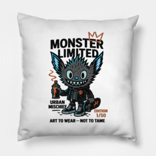 Urban Mischief Limited Edition Monster Graphic Tee Pillow