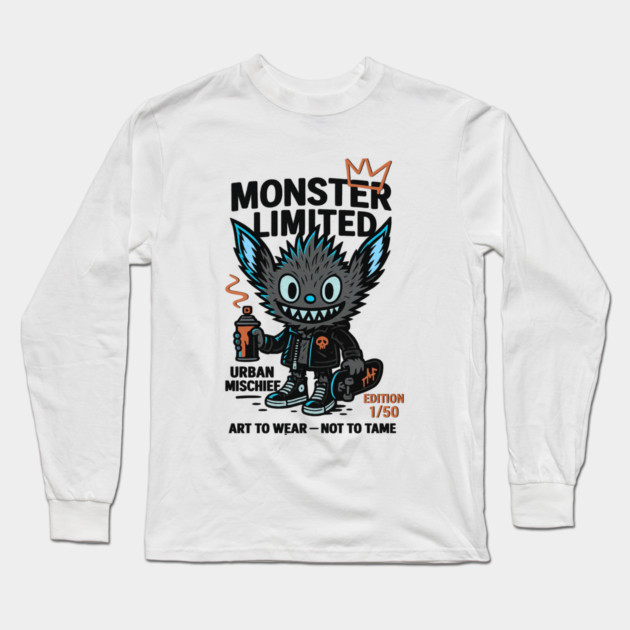 Urban Mischief Limited Edition Monster Graphic Tee Long Sleeve T-Shirt by Art2Wear