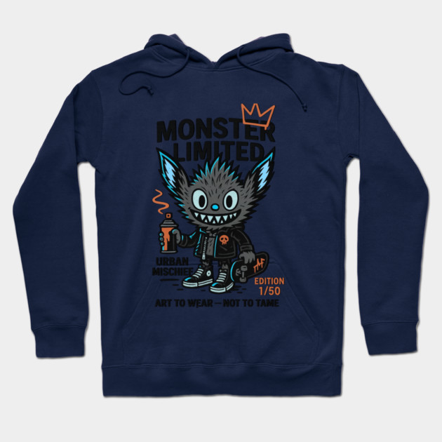 Urban Mischief Limited Edition Monster Graphic Tee Hoodie by Art2Wear