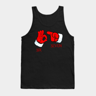 Funny Christmas 67 Six Seven Hand Gesture Tank Top