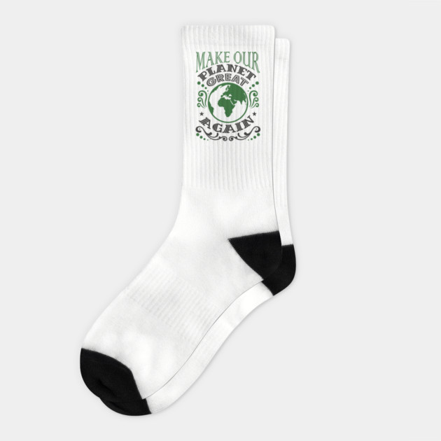Make Our Planet Great Again Eco-Friendly Satire Socks by Anticorporati