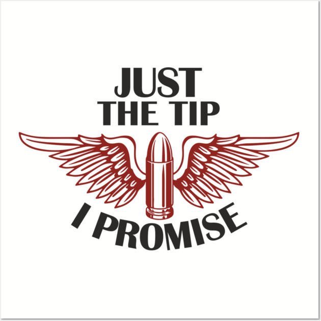 Just the Tip I Promise Bullet Joke Gun Culture Wall Art by Anticorporati