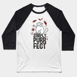 Simply Purrfect Lazy Cat Attitude Baseball T-Shirt