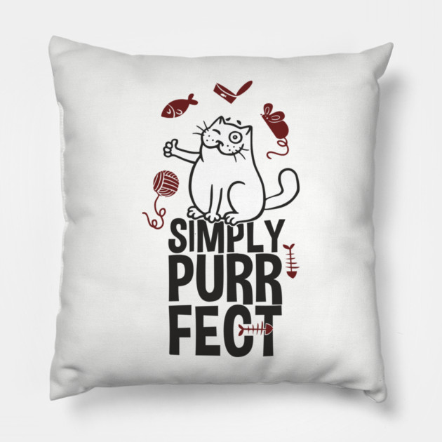 Simply Purrfect Lazy Cat Attitude Pillow by Anticorporati