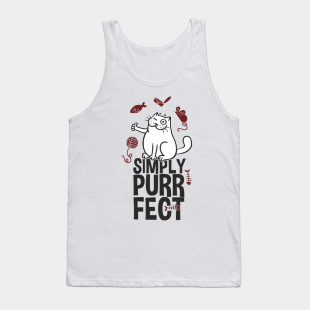 Simply Purrfect Lazy Cat Attitude Tank Top by Anticorporati