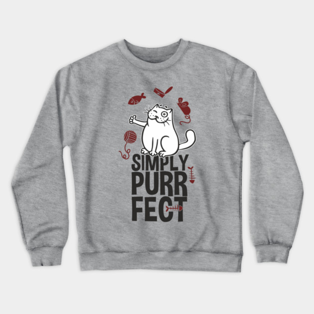 Simply Purrfect Lazy Cat Attitude Crewneck Sweatshirt by Anticorporati