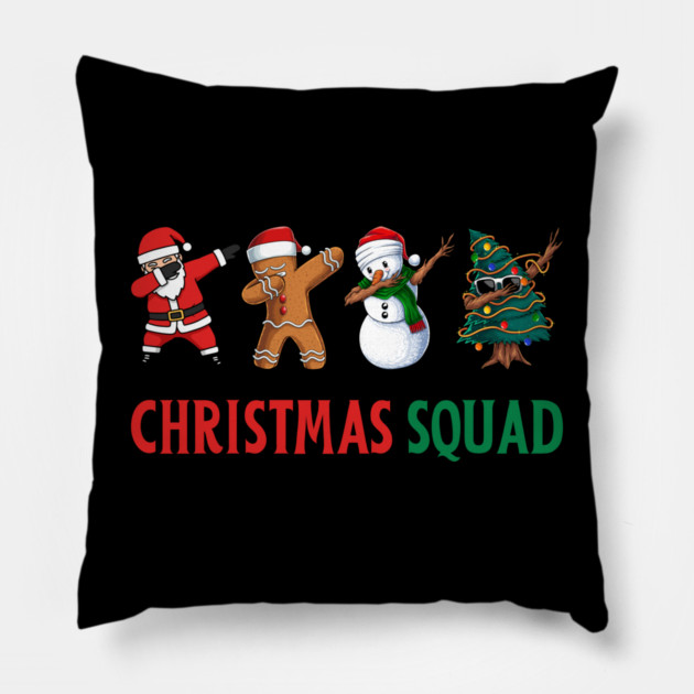 Dabbing Christmas Squad Pillow by Creatifly Graphic Tees