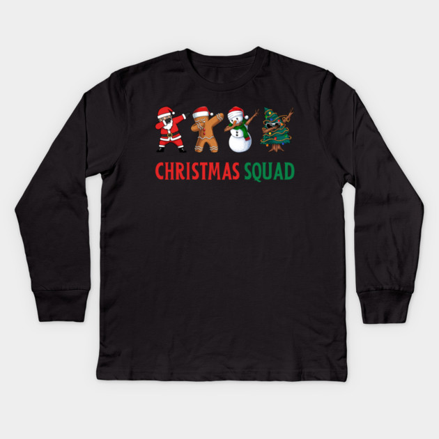 Dabbing Christmas Squad Kids Long Sleeve T-Shirt by Creatifly Graphic Tees
