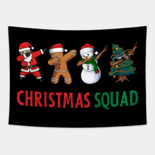 Dabbing Christmas Squad Tapestry