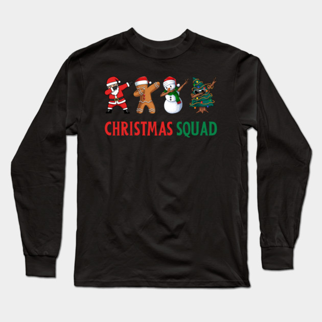 Dabbing Christmas Squad Long Sleeve T-Shirt by Creatifly Graphic Tees