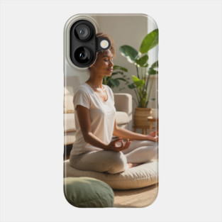 meditating wellness Phone Case