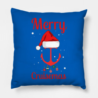 Merry Cruisemas Anchor Holiday Humor Pillow