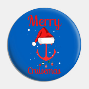 Merry Cruisemas Anchor Holiday Humor Pin