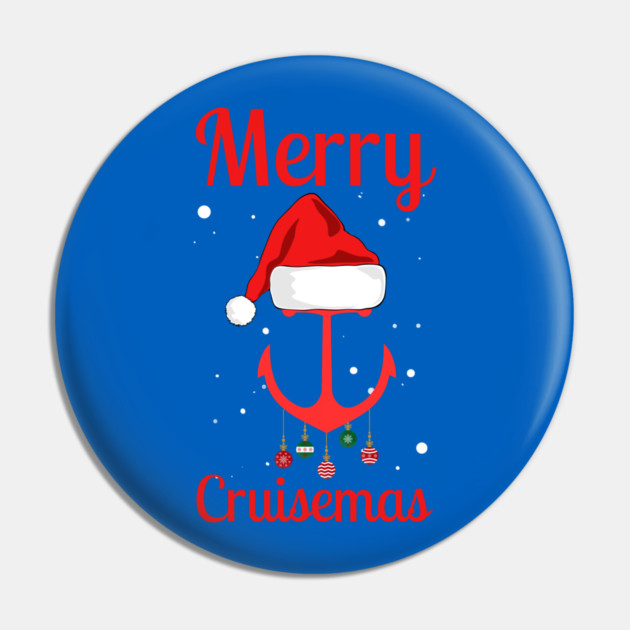 Merry Cruisemas Anchor Holiday Humor Pin by Creatifly Graphic Tees