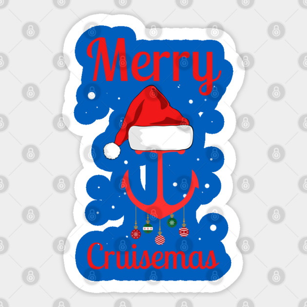 Merry Cruisemas Anchor Holiday Humor Sticker by Creatifly Graphic Tees