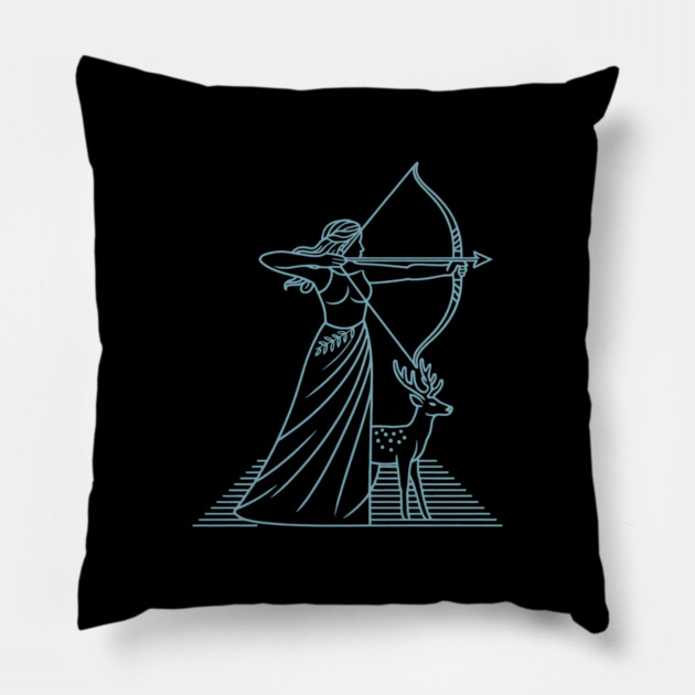 Sagittarius 2025 - Goddess Artemis Pillow by CreativeSage