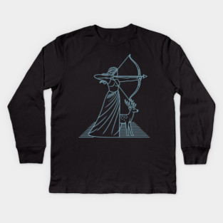 Sagittarius 2025 - Goddess Artemis Kids Long Sleeve T-Shirt