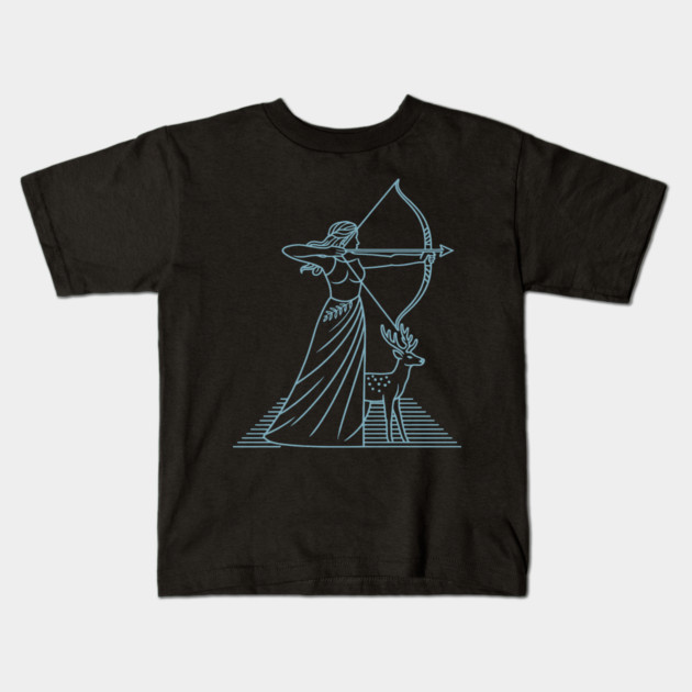 Sagittarius 2025 - Goddess Artemis Kids T-Shirt by CreativeSage