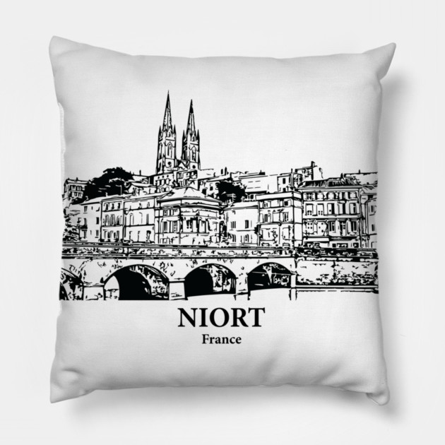 Niort - France Pillow by Lakeric