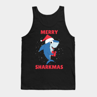 Merry Sharkmas Holiday Shark Fun Tank Top