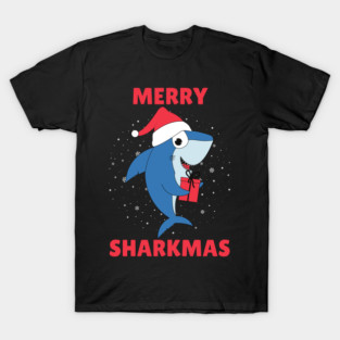 Merry Sharkmas Holiday Shark Fun T-Shirt