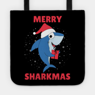Merry Sharkmas Holiday Shark Fun Tote