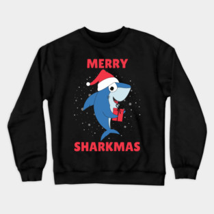 Merry Sharkmas Holiday Shark Fun Crewneck Sweatshirt